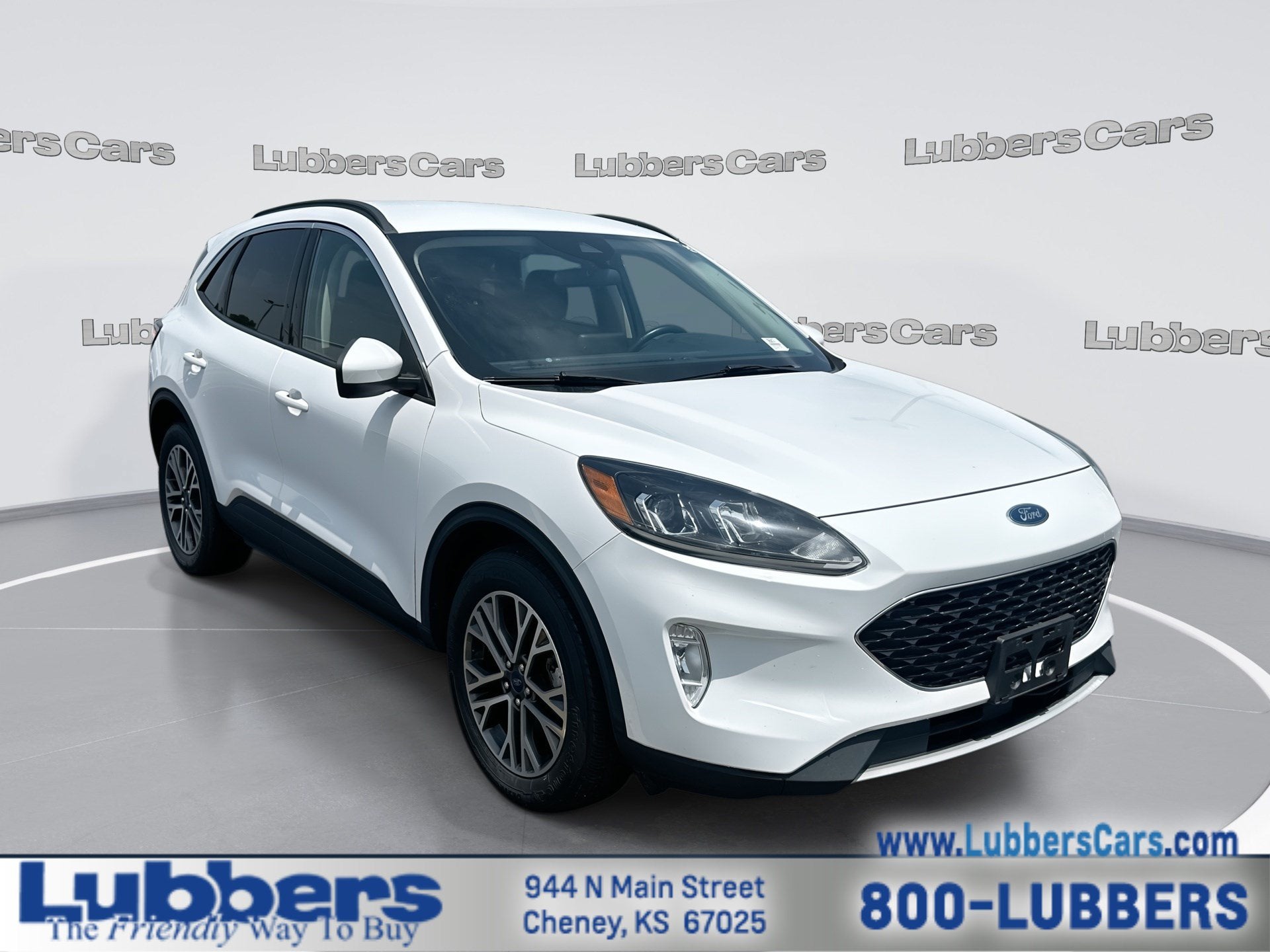 2020 Ford Escape SEL in Oxford White — front three-quarter view
