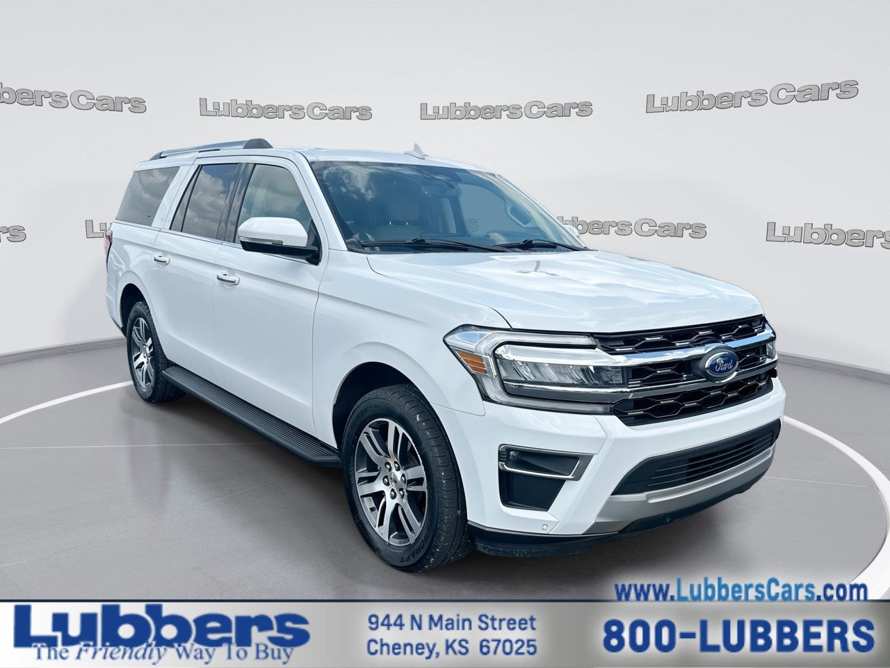 2024 Ford Expedition Max Limited in Oxford White — front three-quarter view