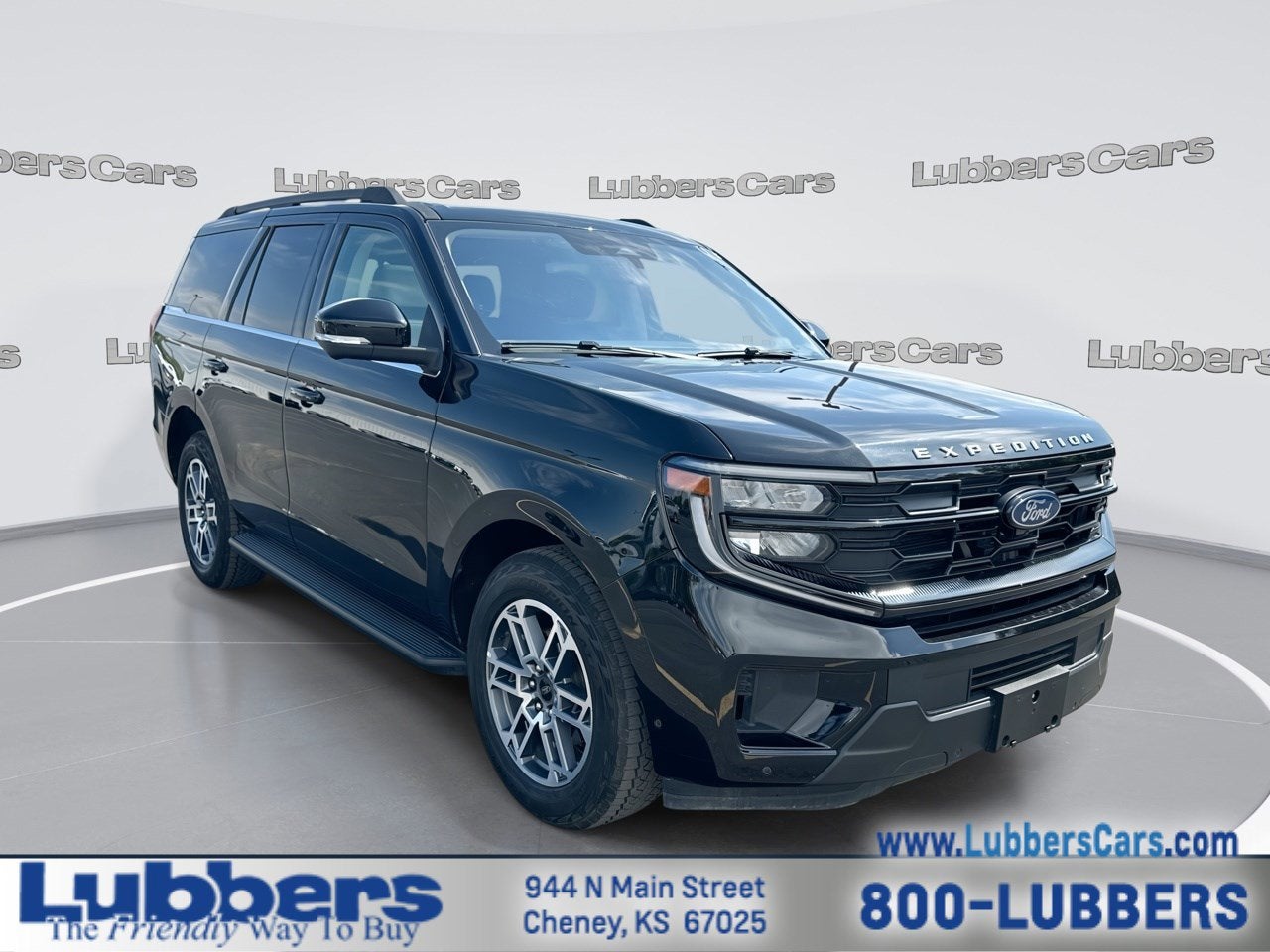 2025 Ford Expedition Active in Agate Black Metallic — front three-quarter view