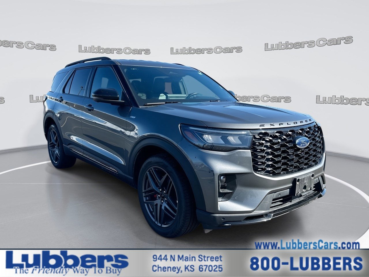 2025 Ford Explorer ST-Line in Carbonized Gray Metallic — front three-quarter view