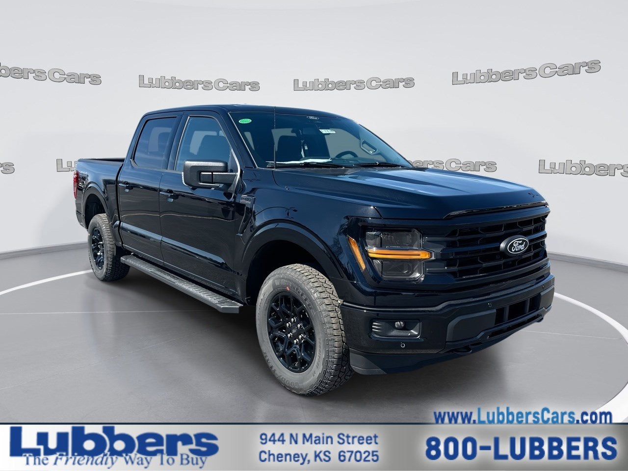 2026 Ford F-150 XLT in Agate Black Metallic — front three-quarter view