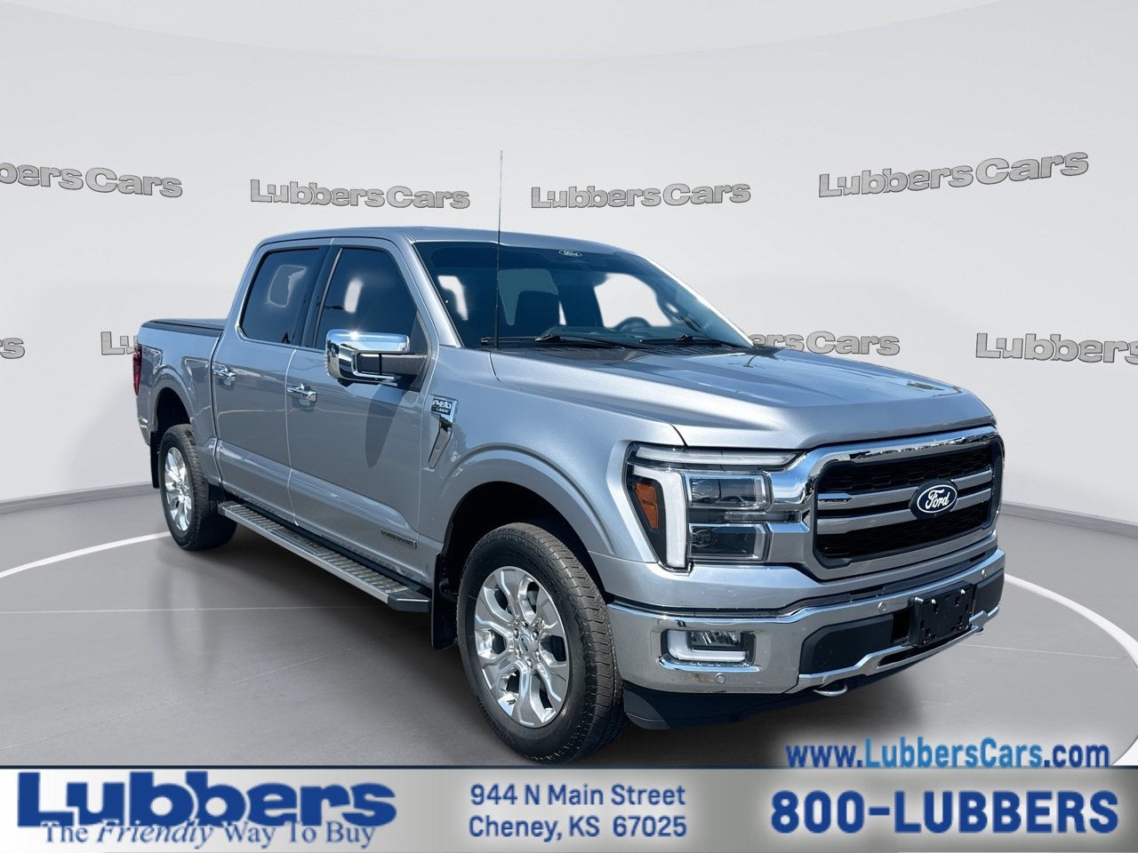 2024 Ford F-150 LARIAT in Iconic Silver Metallic — front three-quarter view