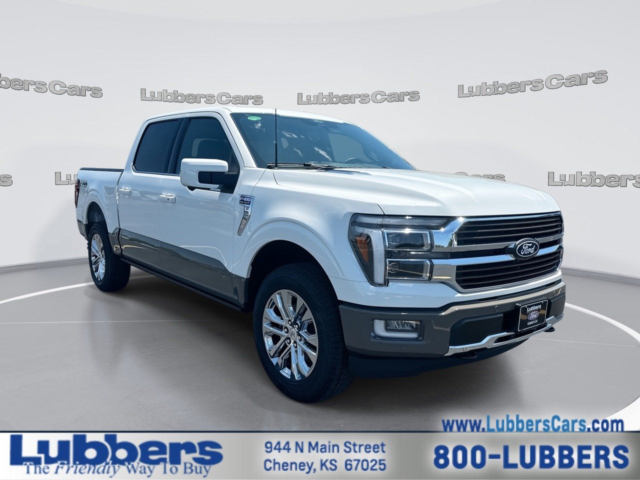 2026 Ford F-150 King Ranch in Star White Metallic — front three-quarter view