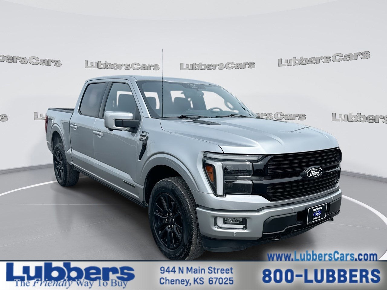 2024 Ford F-150 Platinum in Iconic Silver Metallic — front three-quarter view