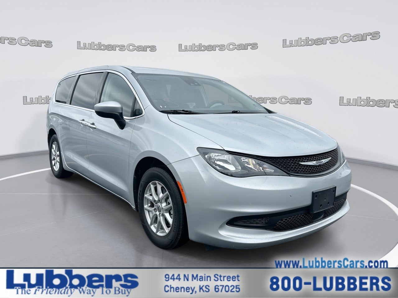 2023 Chrysler Voyager LX in Silver Mist Clearcoat — front three-quarter view
