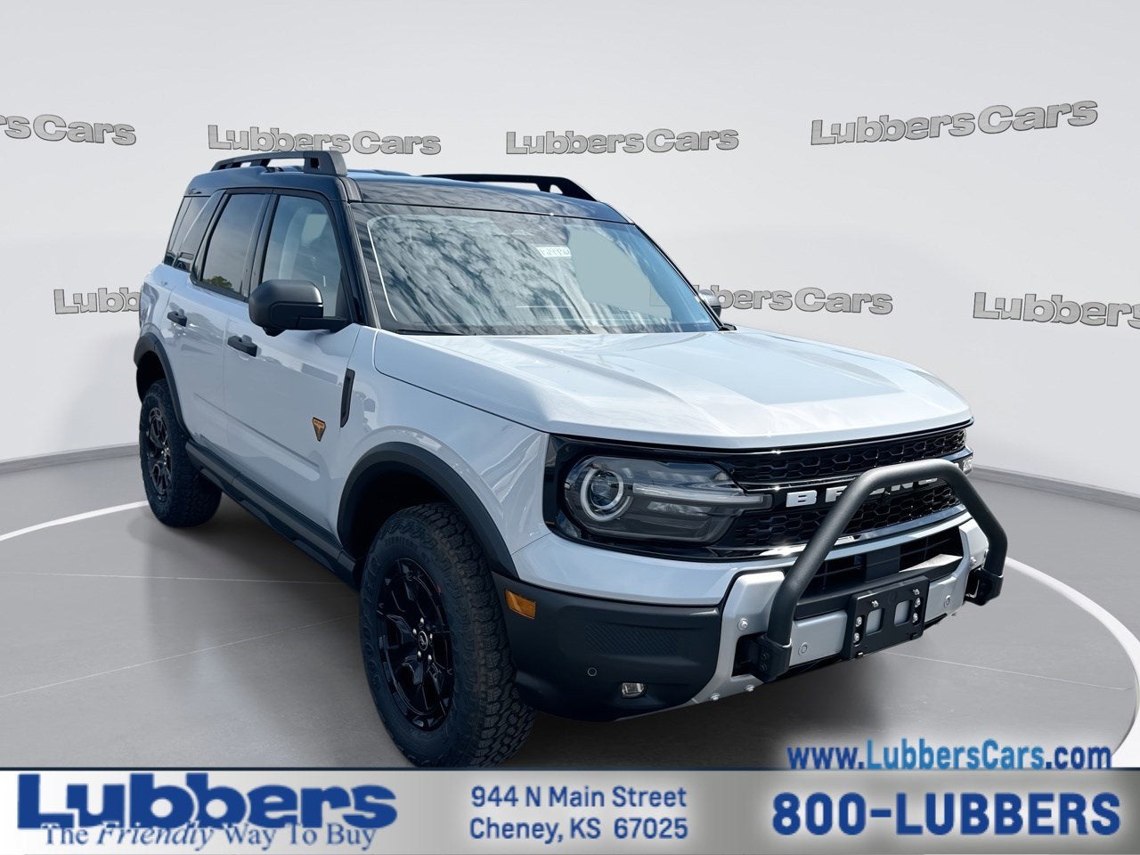 2026 Ford Bronco Sport Badlands in Space White Metallic — front three-quarter view