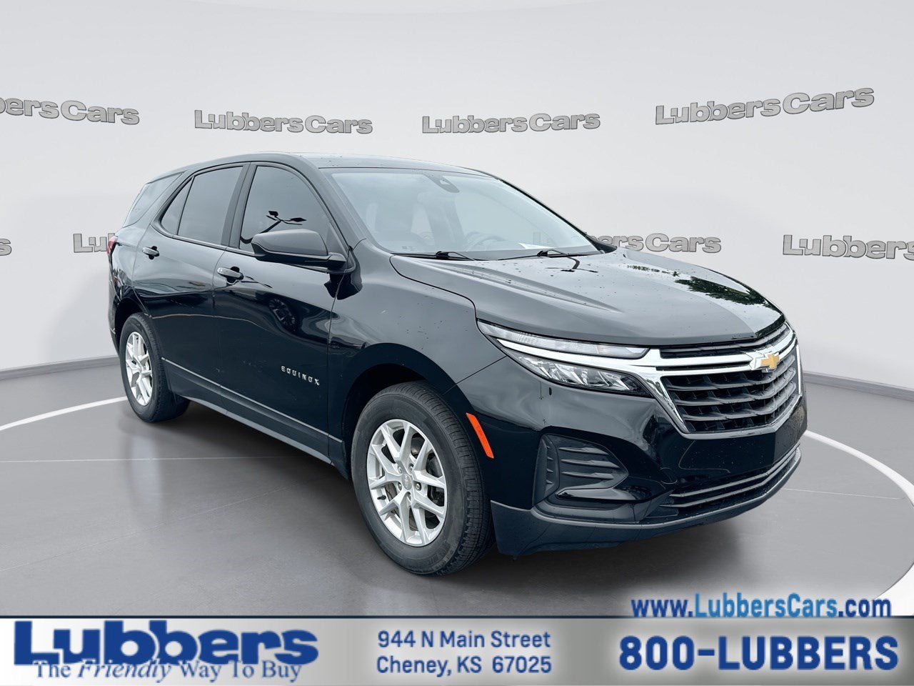 2024 Chevrolet Equinox LS in Mosaic Black Metallic — front three-quarter view