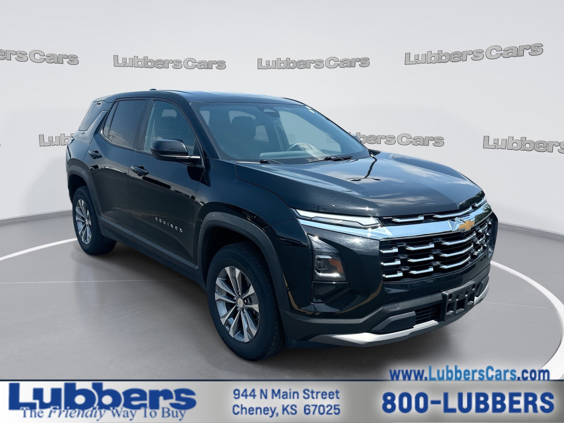 2025 Chevrolet Equinox AWD LT in Mosaic Black Metallic — front three-quarter view