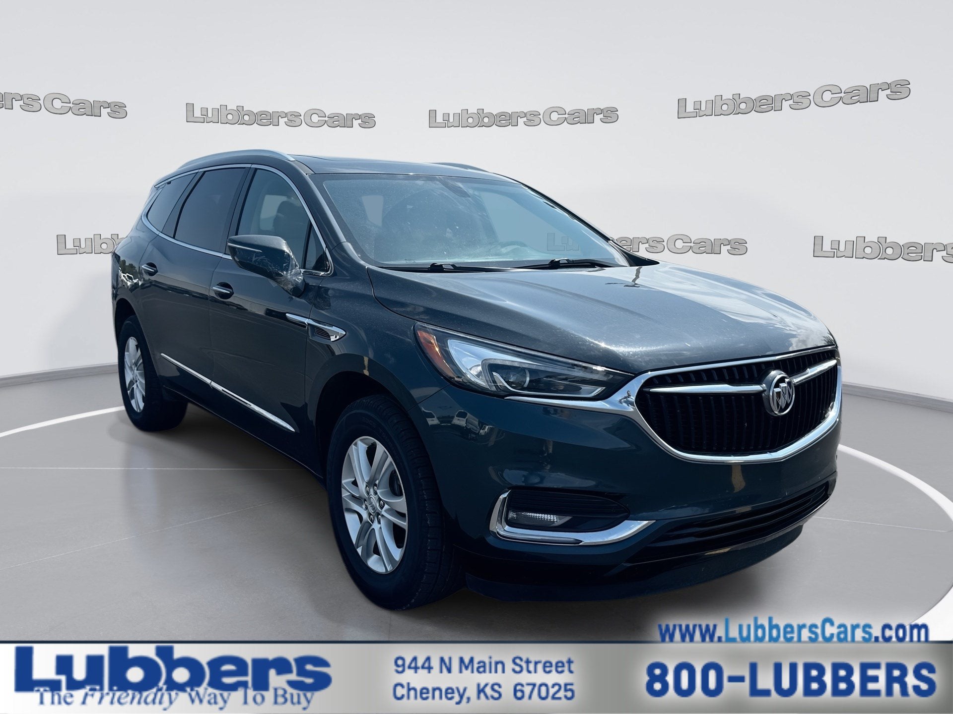 2020 Buick Enclave Essence in Dark Slate Metallic — front three-quarter view