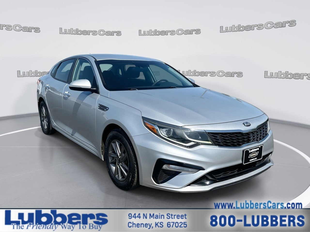2020 Kia Optima LX in Sparkling Silver — front three-quarter view